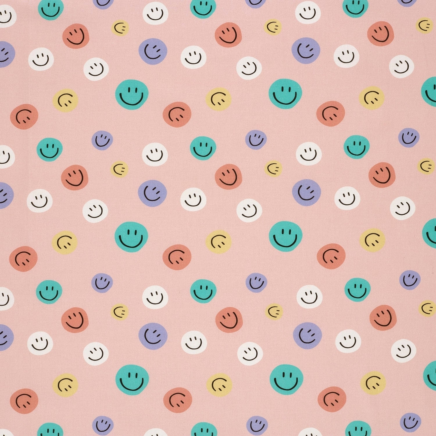 Baumwoll Popeline Happy Smile, rosa von Stoffe Hemmers