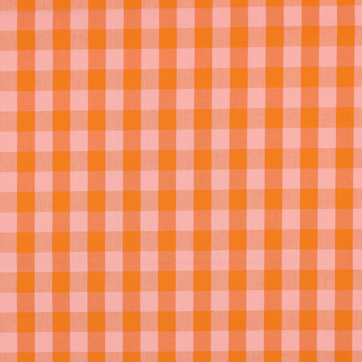 Baumwoll Popeline Karos, orange von Stoffe Hemmers