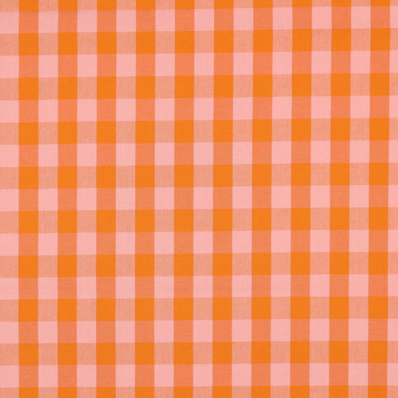 Baumwoll Popeline Karos, orange Baumwoll Popeline Karos, orange von Stoffe Hemmers