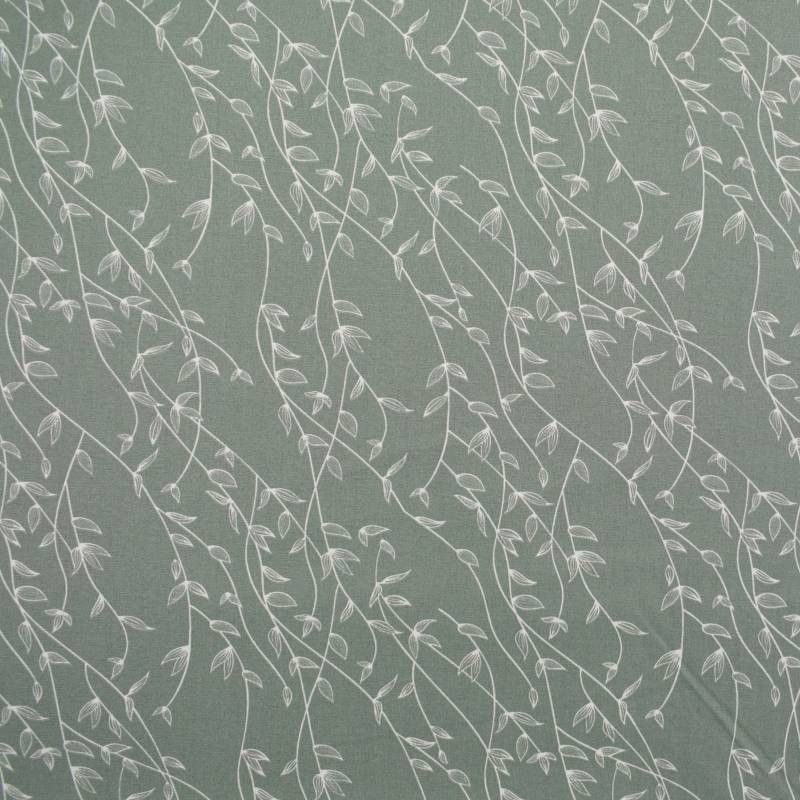 Baumwoll Popeline Leaves, blassgrün von Stoffe Hemmers