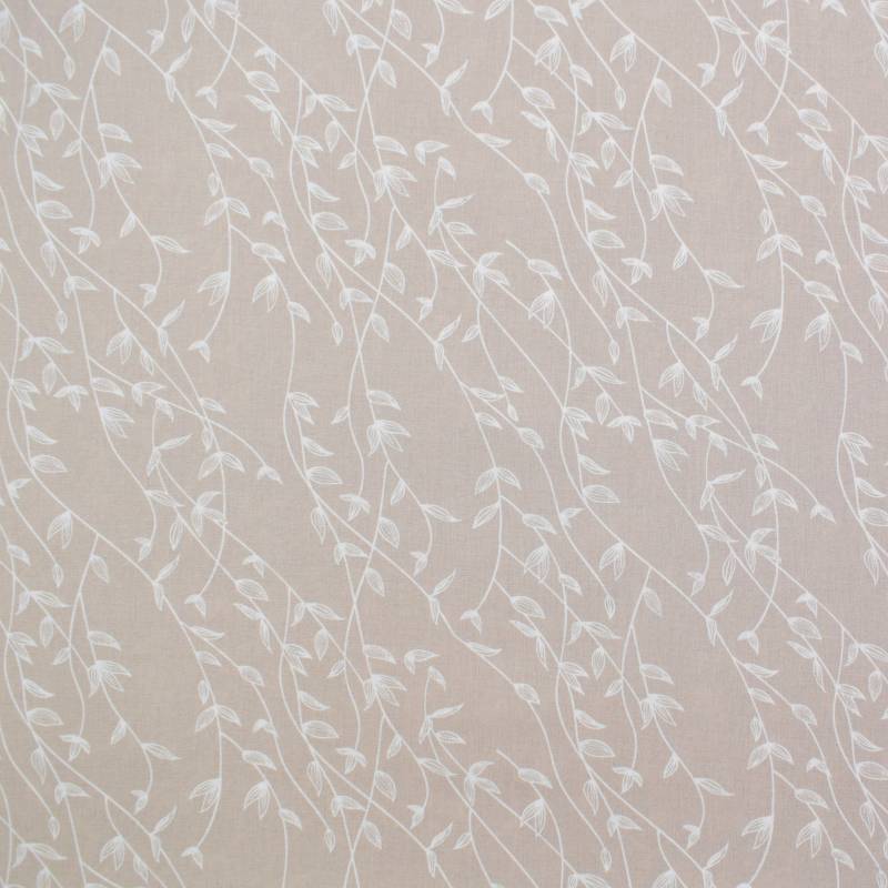 Baumwoll Popeline Leaves, hellbeige von Stoffe Hemmers