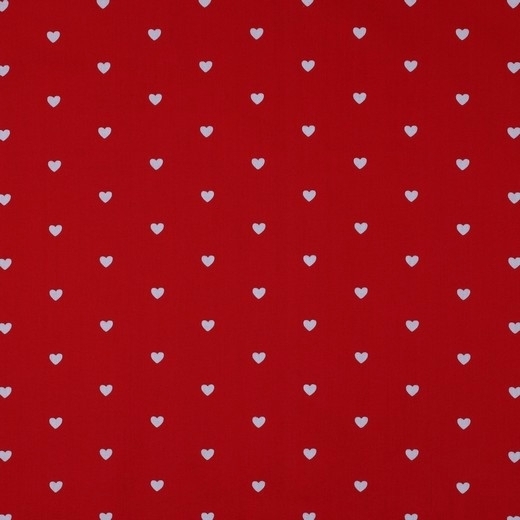 Baumwoll Popeline Lovely Hearts, rot von Stoffe Hemmers