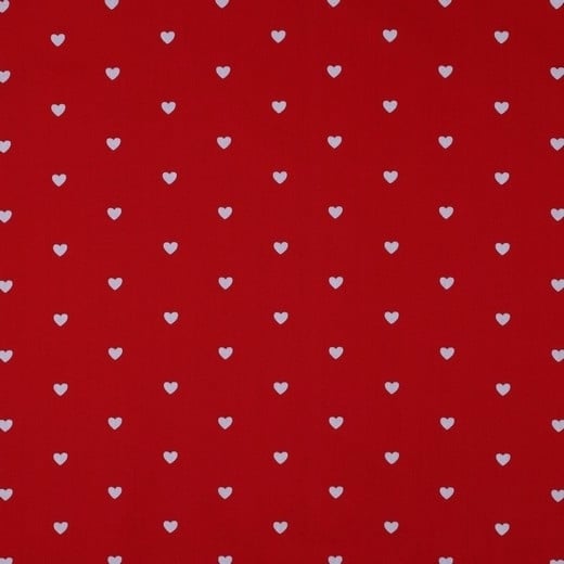 Baumwoll Popeline Lovely Hearts, rot von Stoffe Hemmers