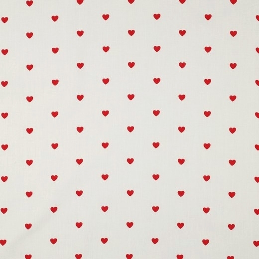 Baumwoll Popeline Lovely Hearts, weiß von Stoffe Hemmers