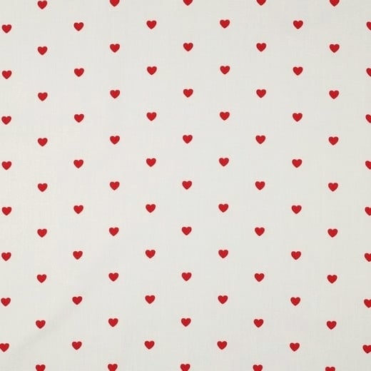 Baumwoll Popeline Lovely Hearts, weiß von Stoffe Hemmers