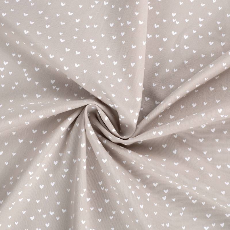 Baumwoll Popeline Mini Hearts, sand von Stoffe Hemmers