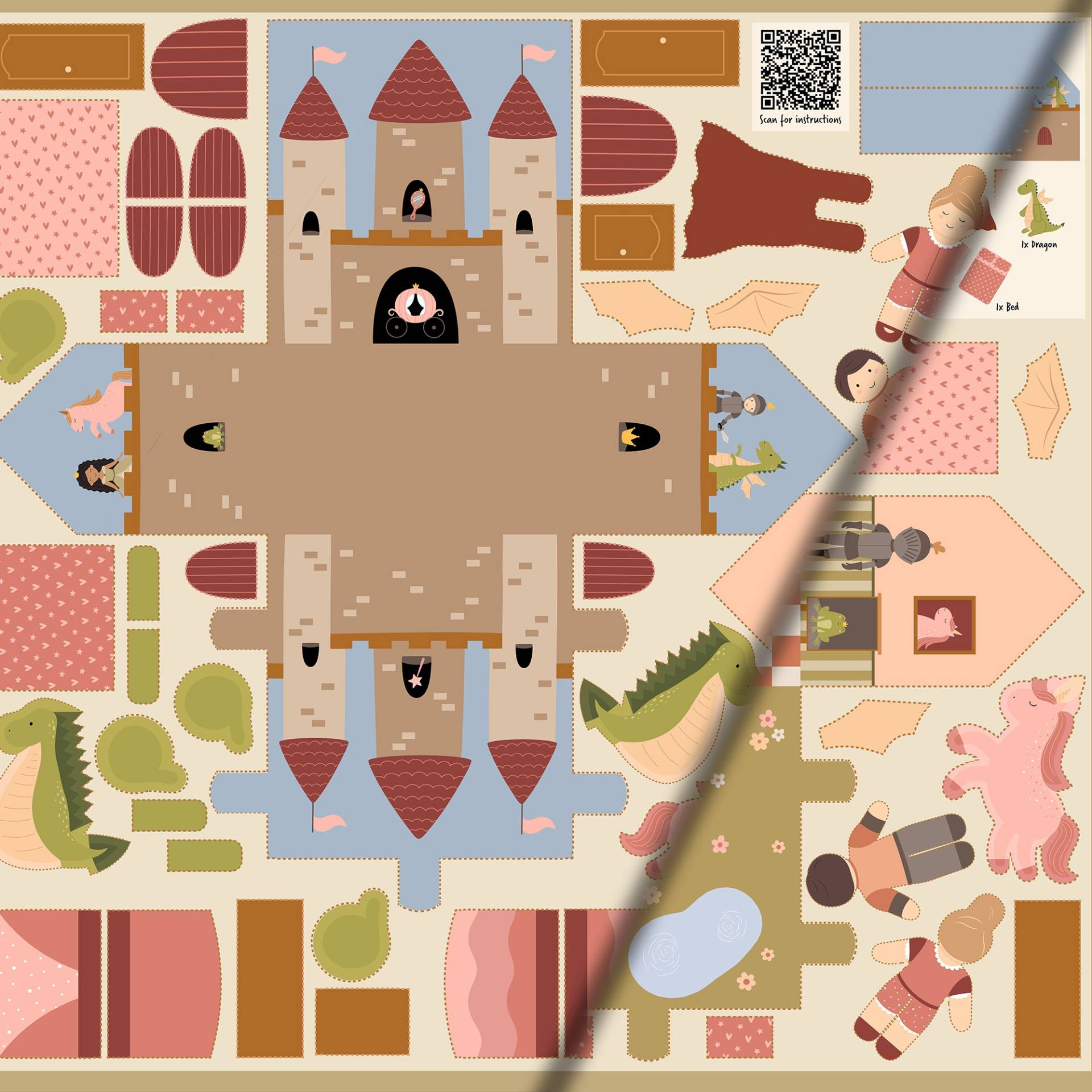 Baumwoll Popeline Panel Castle Dollhouse, 150 x 100 cm Baumwoll Popeline Panel Castle Dollhouse, 150 x 100 cm von Stoffe Hemmers