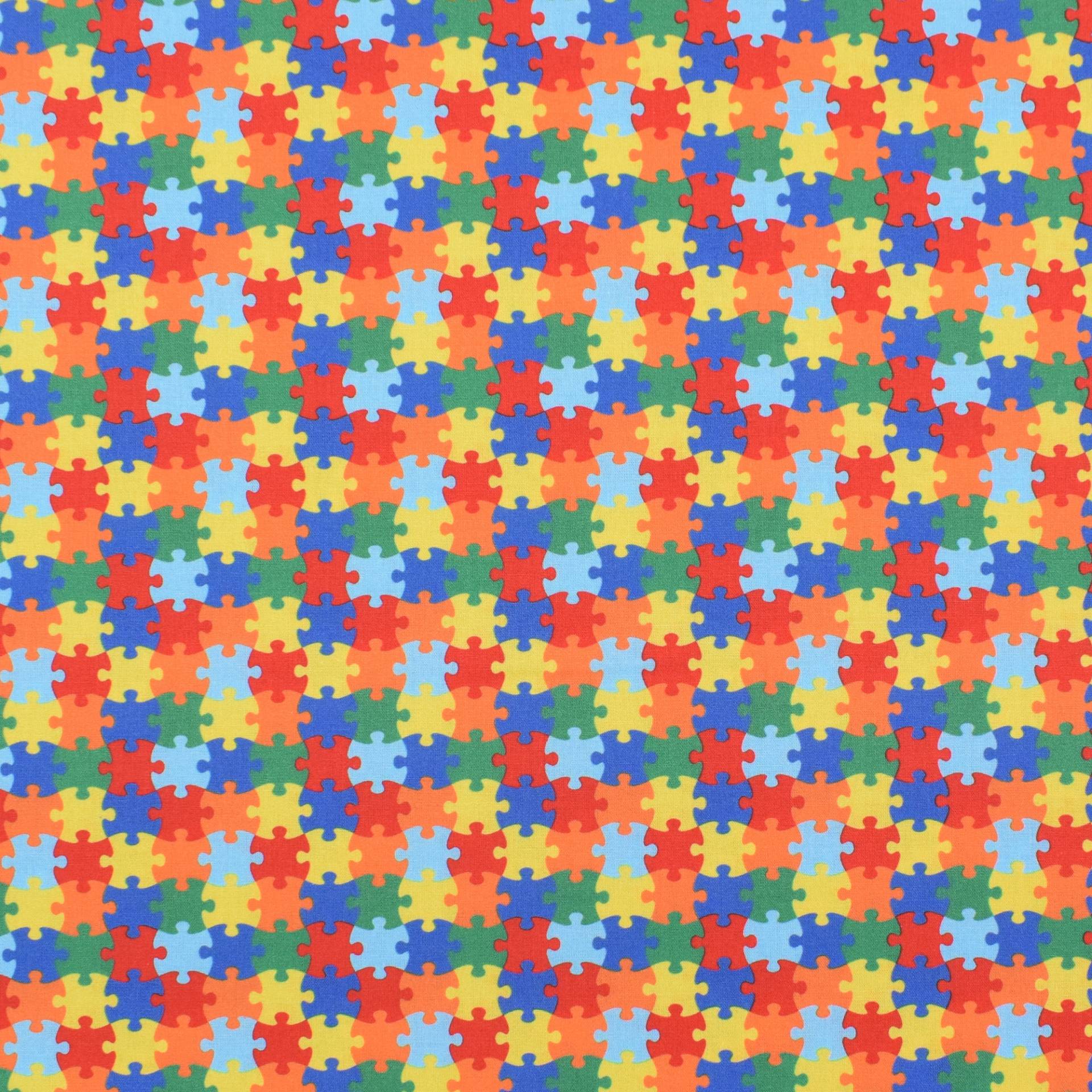 Baumwoll Popeline Puzzle, multicolor von Stoffe Hemmers