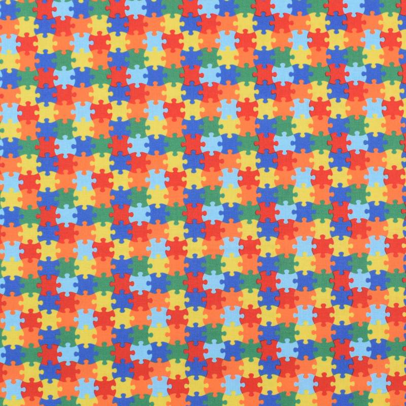 Baumwoll Popeline Puzzle, multicolor Baumwoll Popeline Puzzle, multicolor von Stoffe Hemmers