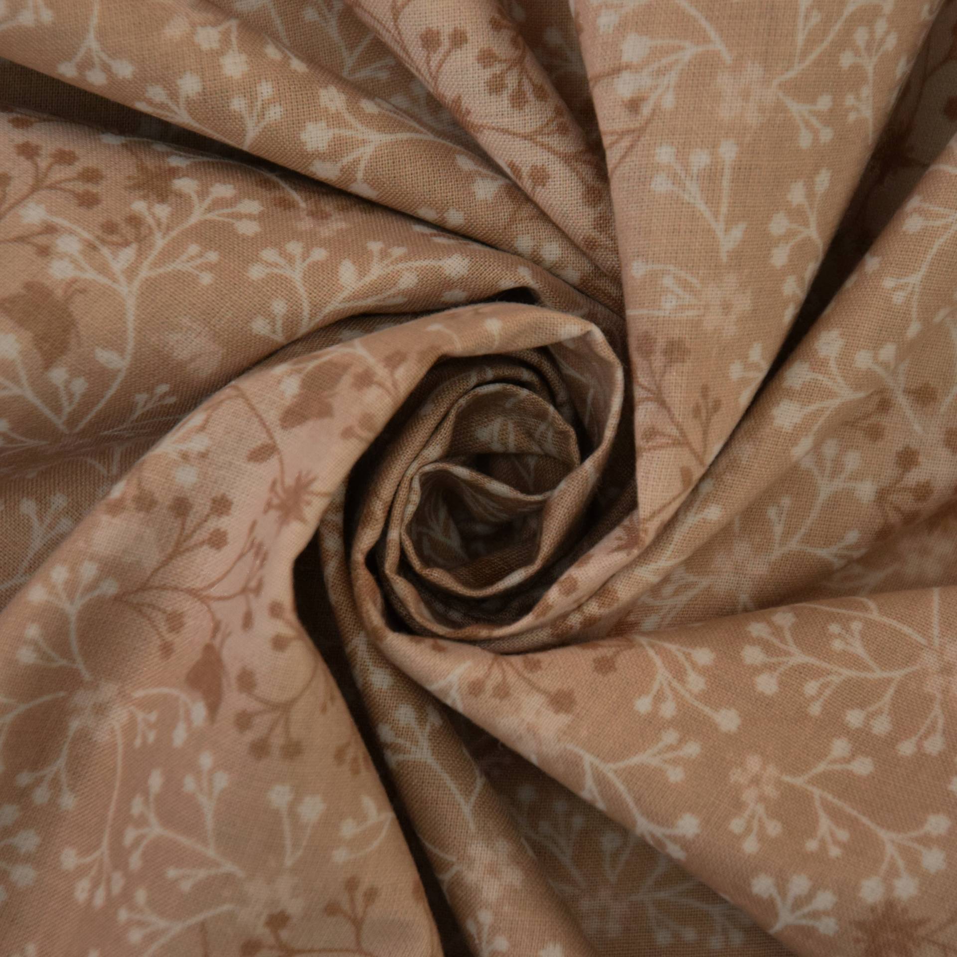 Baumwoll Popeline Ranken 2, natur von Stoffe Hemmers