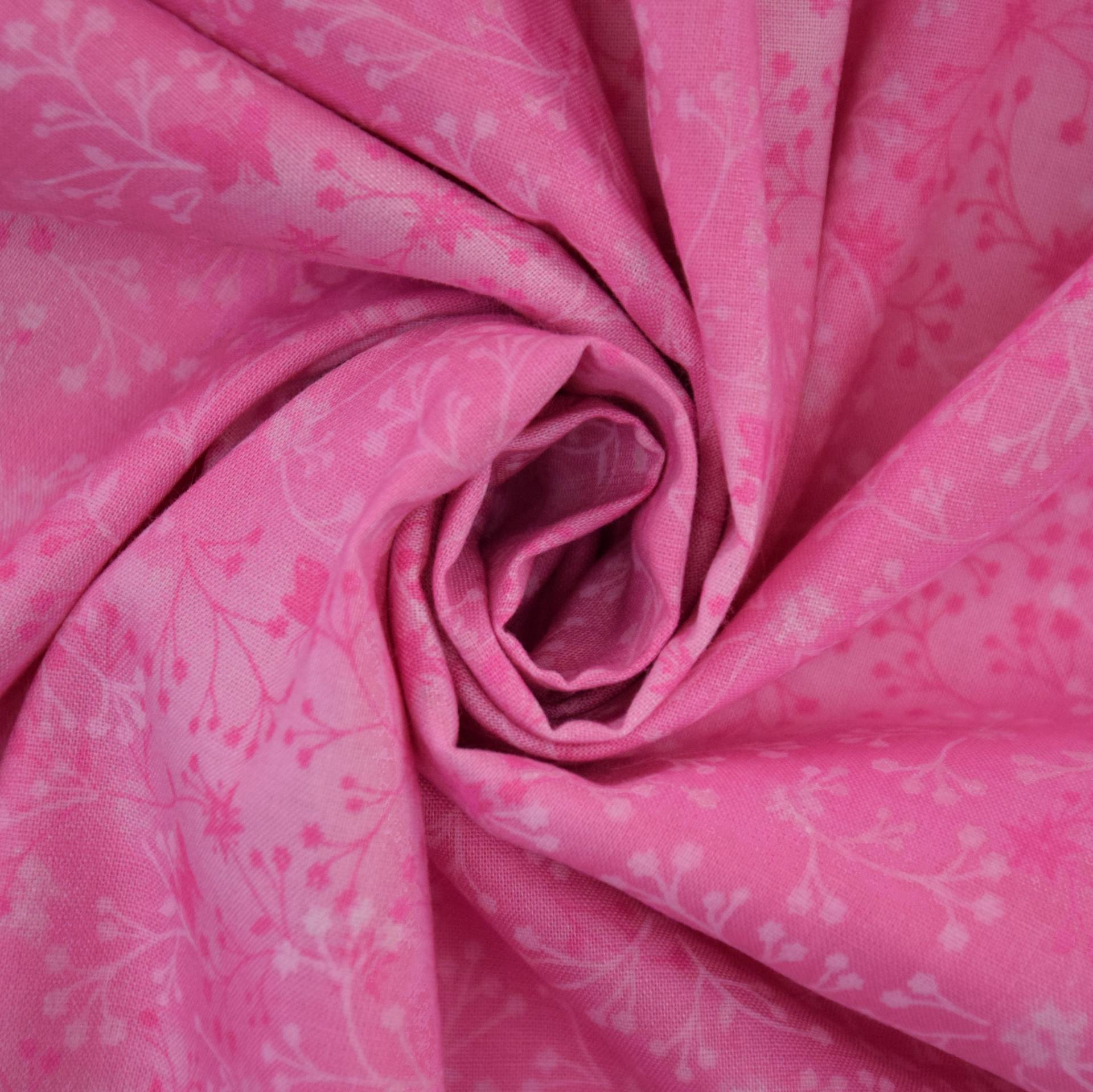 Baumwoll Popeline Ranken 2, rosa von Stoffe Hemmers