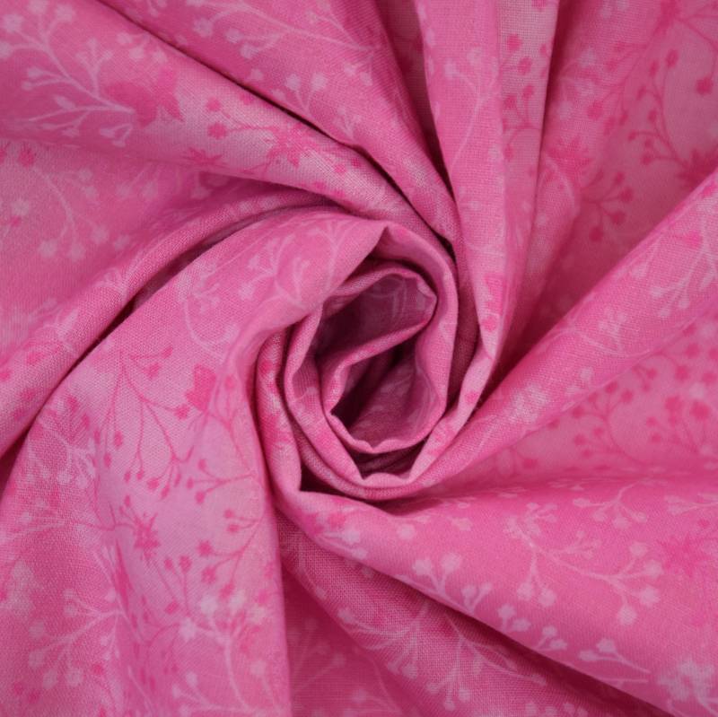 Baumwoll Popeline Ranken 2, rosa von Stoffe Hemmers