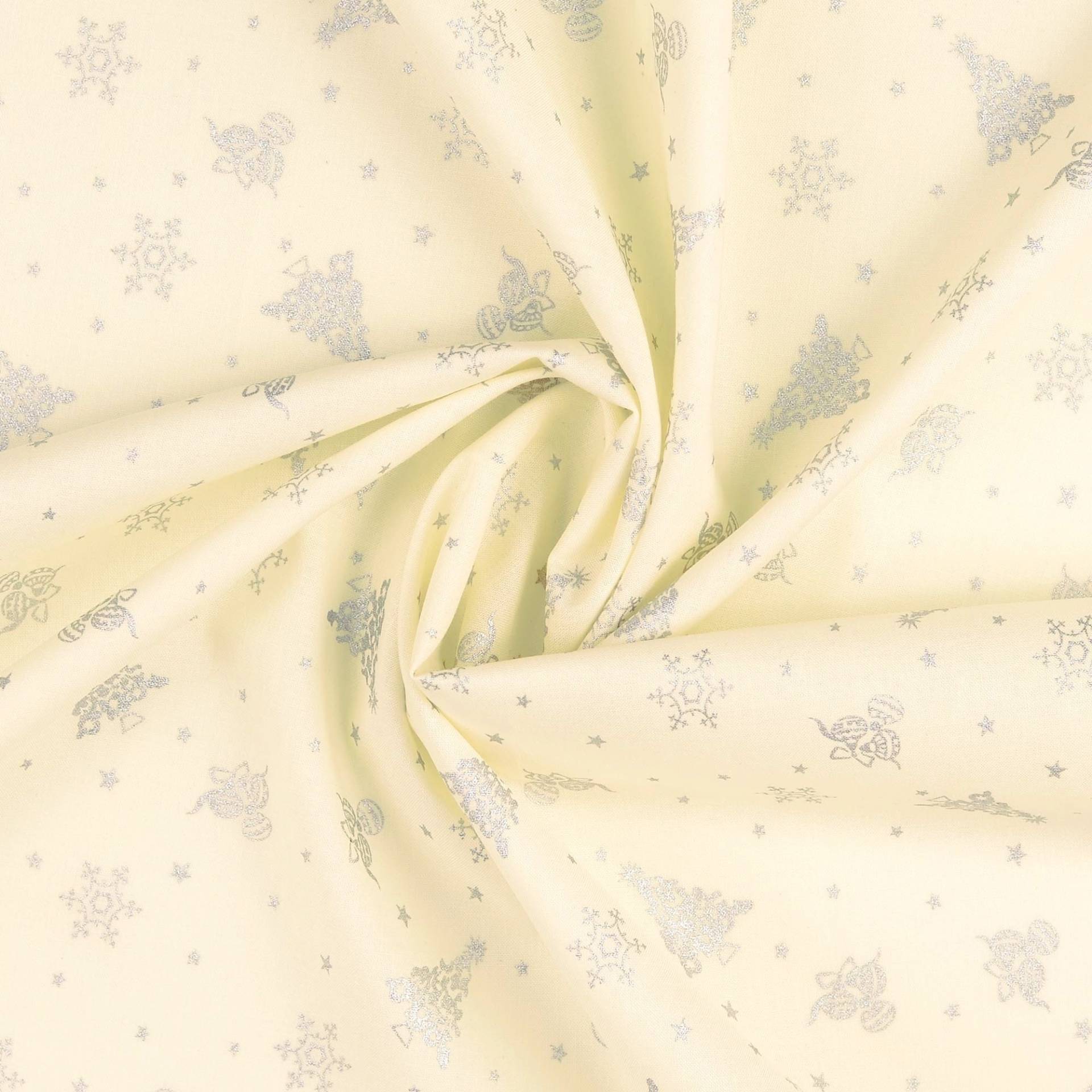 Baumwoll Popeline Silver Christmas, creme Baumwoll Popeline Silver Christmas, creme von Stoffe Hemmers