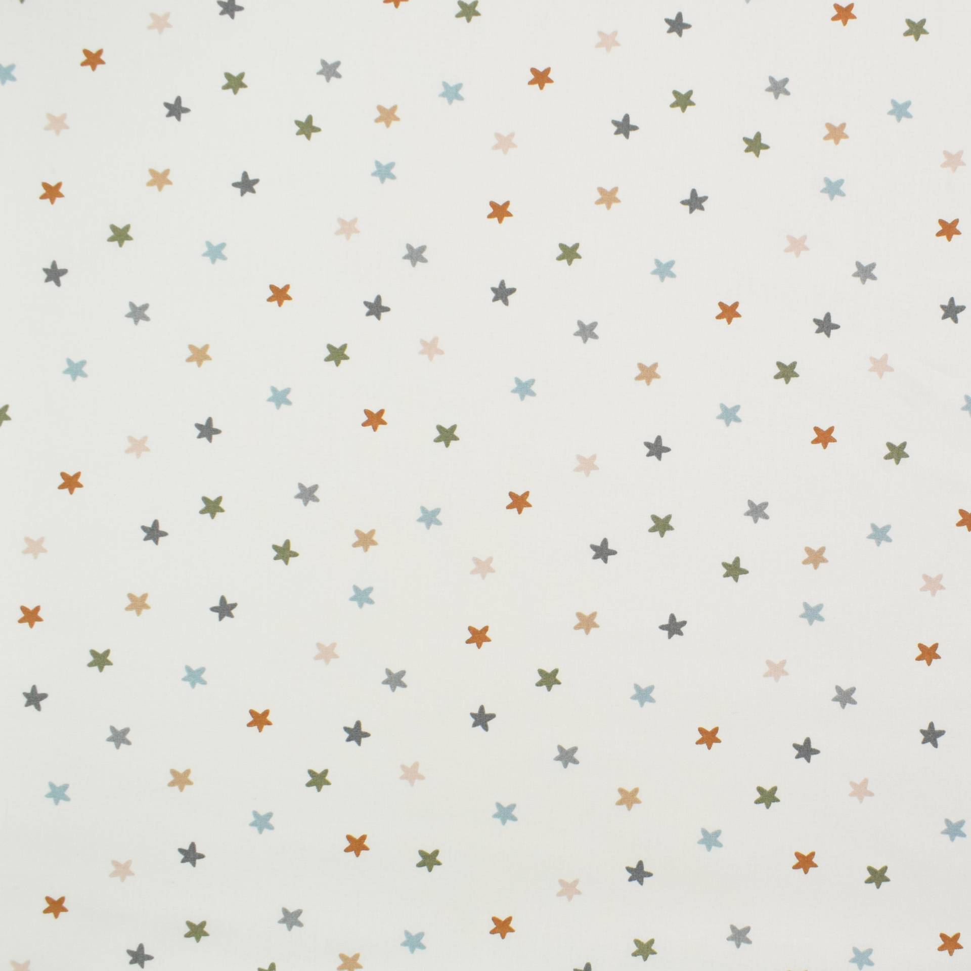 Baumwoll Popeline Stars, wollweiß von Stoffe Hemmers
