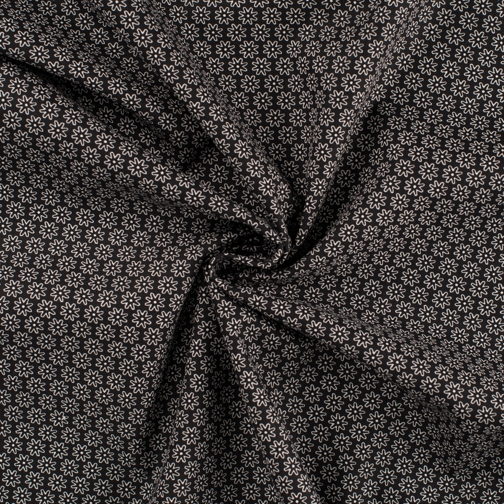 Baumwoll Popeline The Flowers, schwarz von Stoffe Hemmers