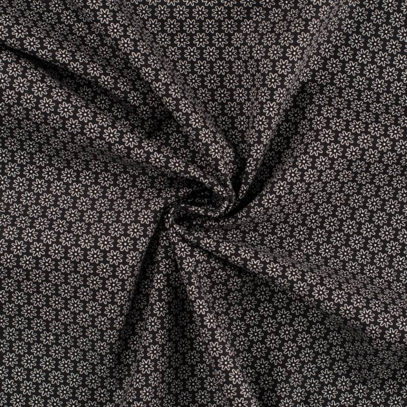 Baumwoll Popeline The Flowers, schwarz von Stoffe Hemmers