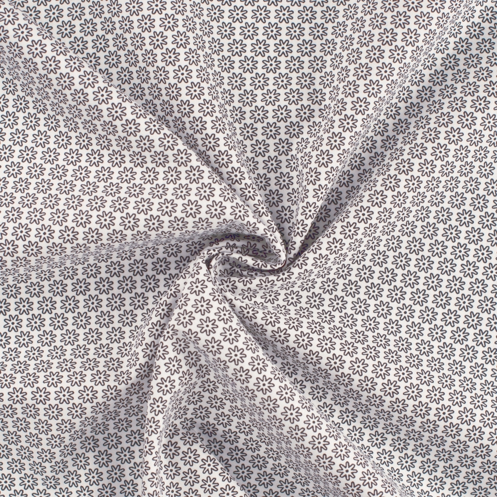 Baumwoll Popeline The Flowers, weiß von Stoffe Hemmers