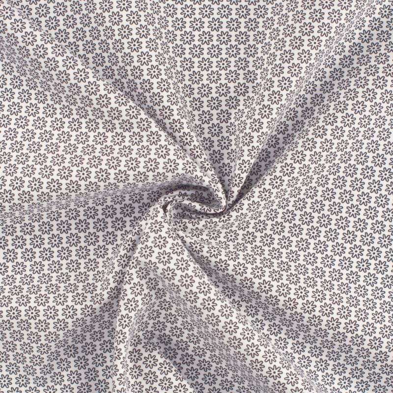 Baumwoll Popeline The Flowers, weiß von Stoffe Hemmers