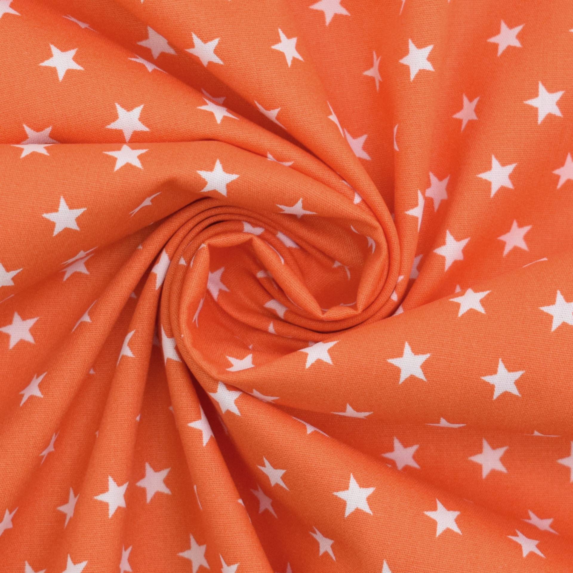 Baumwoll Popeline The Stars, orange von Stoffe Hemmers