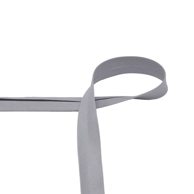 Baumwoll Schrägband 20 mm, silbergrau von Stoffe Hemmers