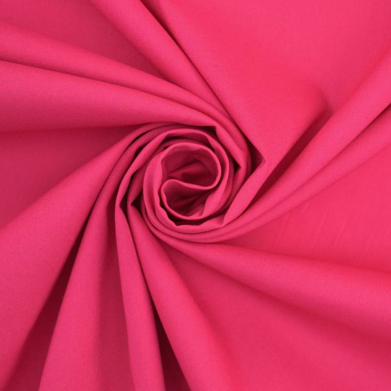 Baumwoll Stretch Popeline Uni, pink von Stoffe Hemmers