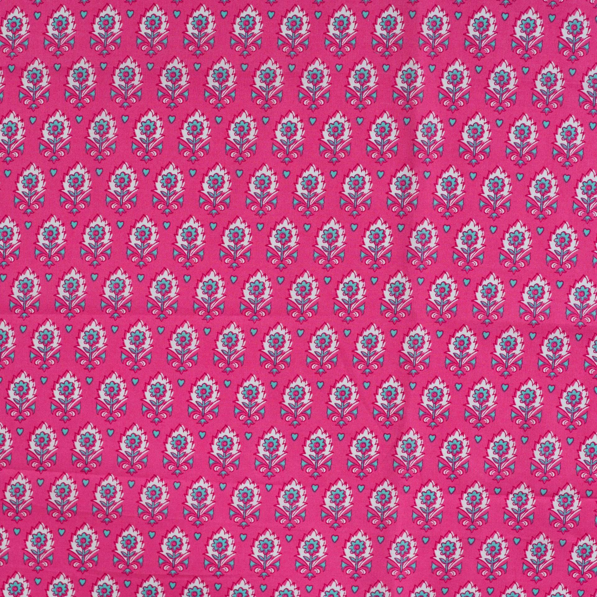 Baumwoll Voile Enjoy Bright Horizon Flower Ornaments, pink von Stoffe Hemmers