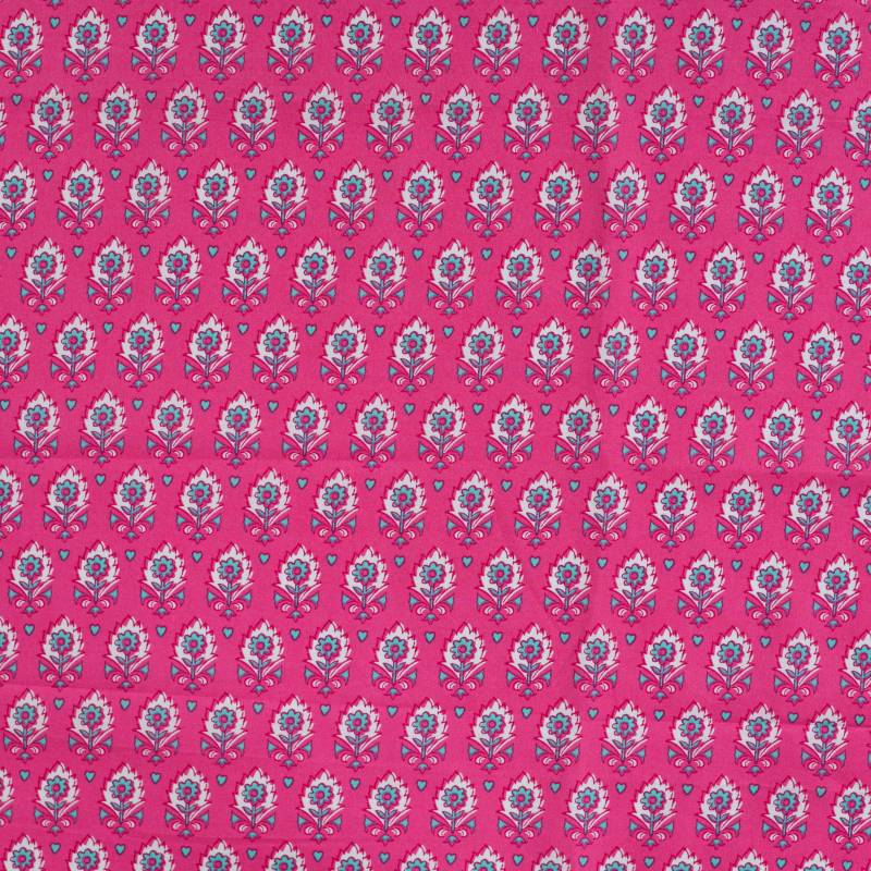 Baumwoll Voile Enjoy Bright Horizon Flower Ornaments, pink von Stoffe Hemmers