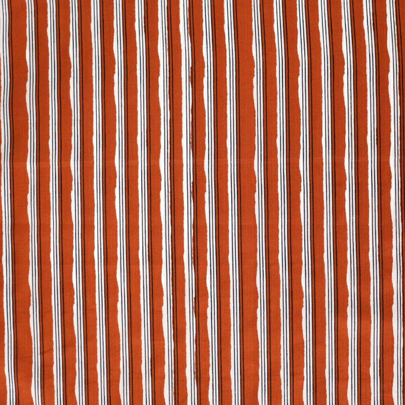 Baumwoll Voile Enjoy Copper Coast Stripes, terracotta von Stoffe Hemmers