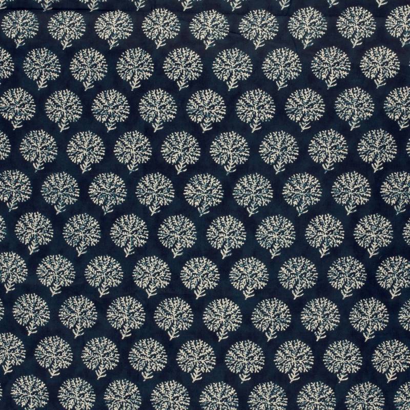 Baumwoll Voile Fantasy Tree, marine von Stoffe Hemmers