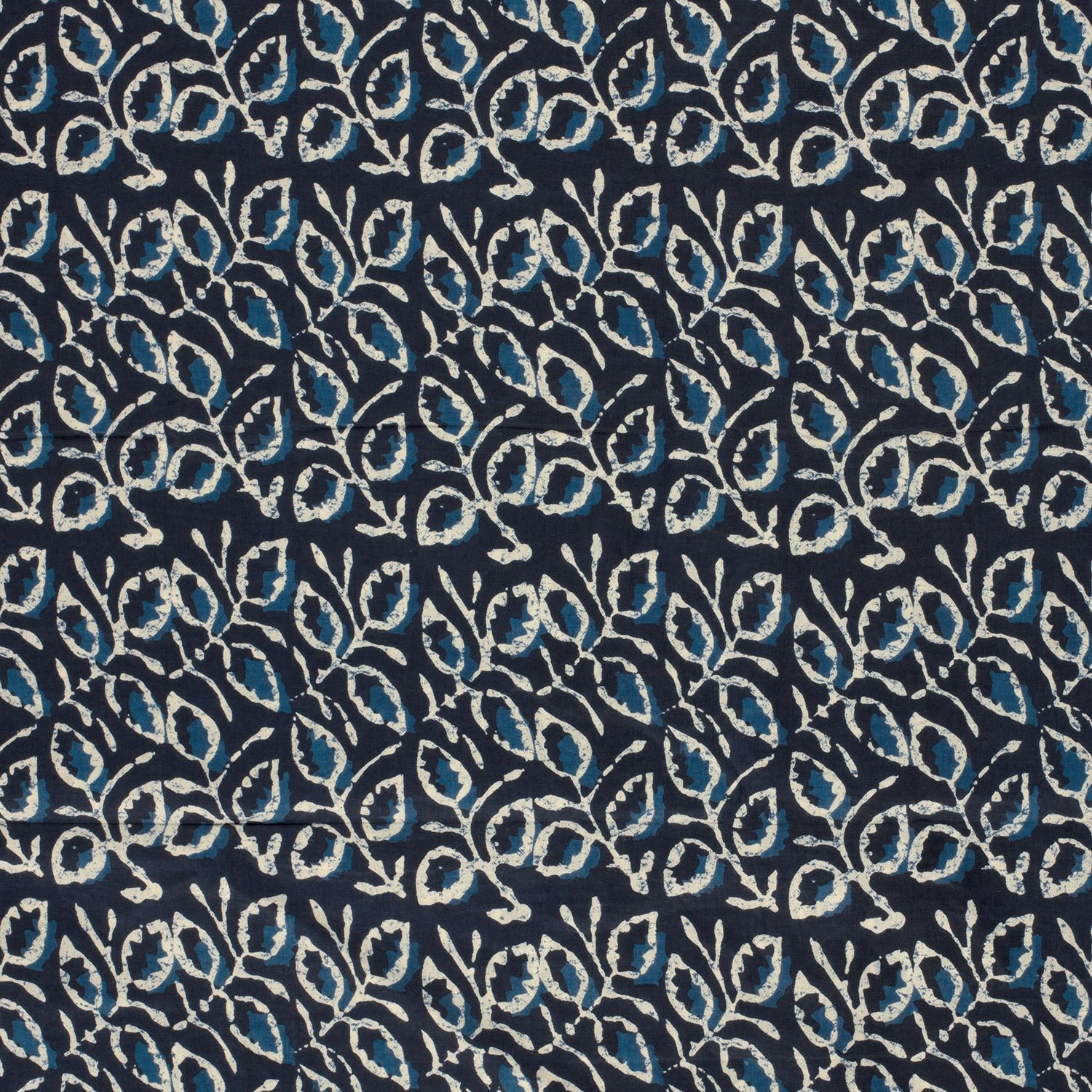 Baumwoll Voile Leaves, dunkelblau Baumwoll Voile Leaves, dunkelblau von Stoffe Hemmers