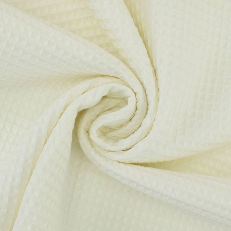 Baumwoll Waffelpiqué, wollweiß von Stoffe Hemmers