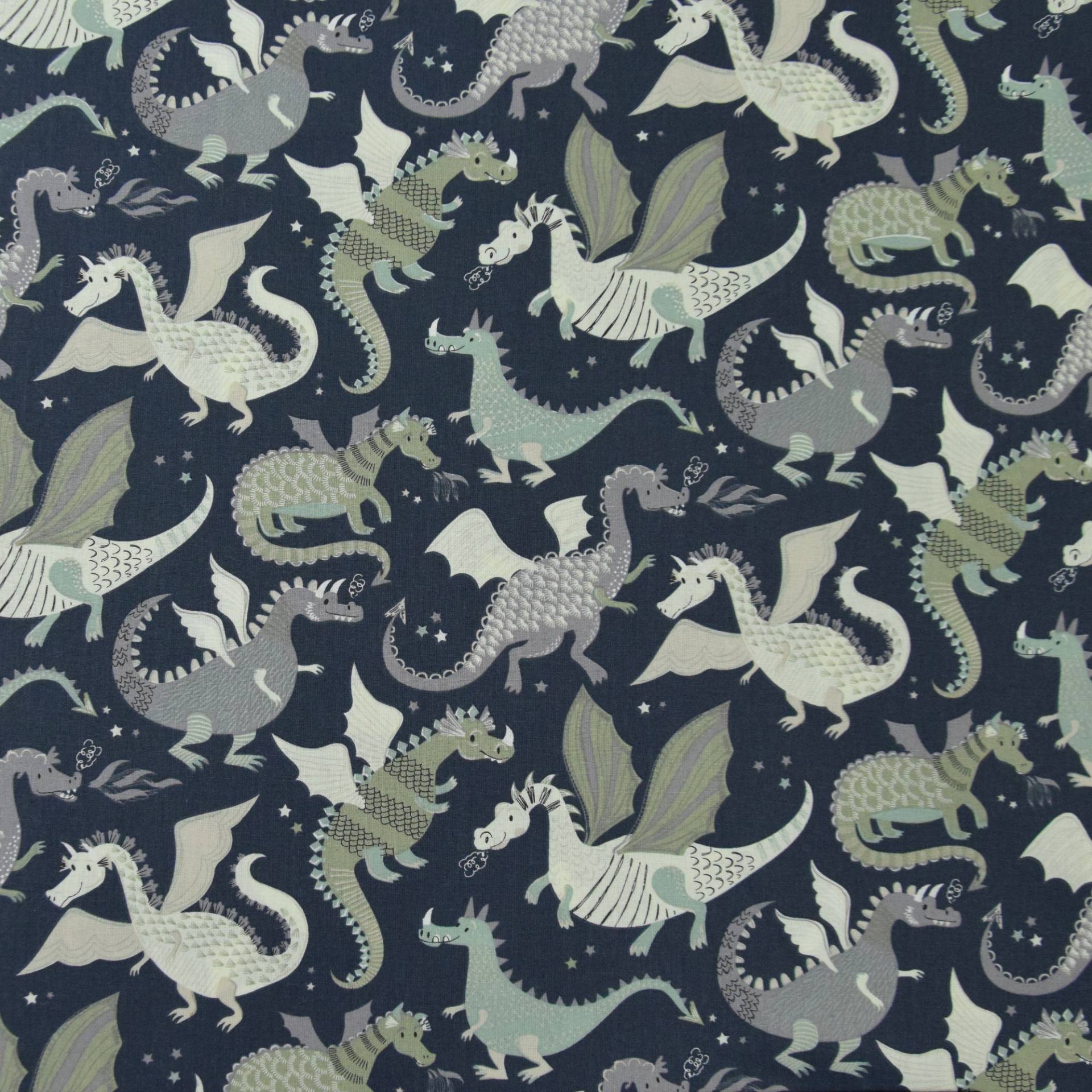 Baumwollcretonne Drachen Baumwollcretonne Drachen von Stoffe Hemmers