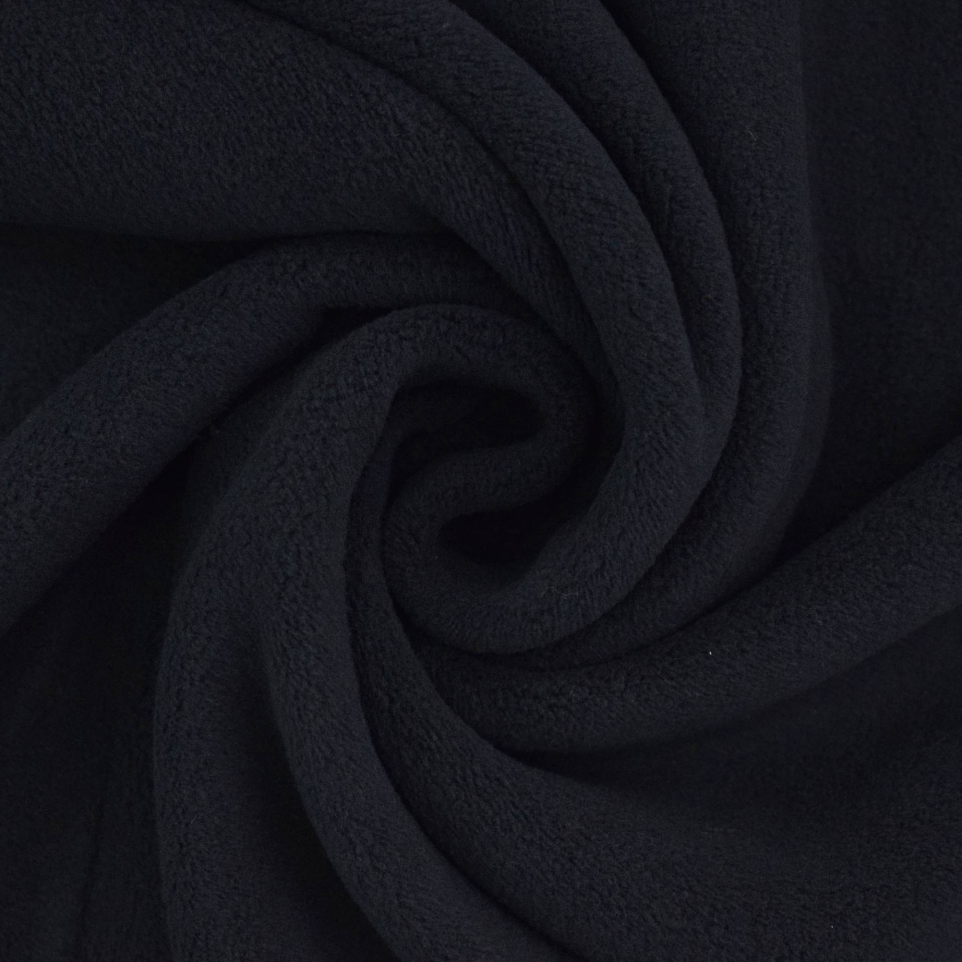 Baumwollfleece uni, schwarz von Stoffe Hemmers