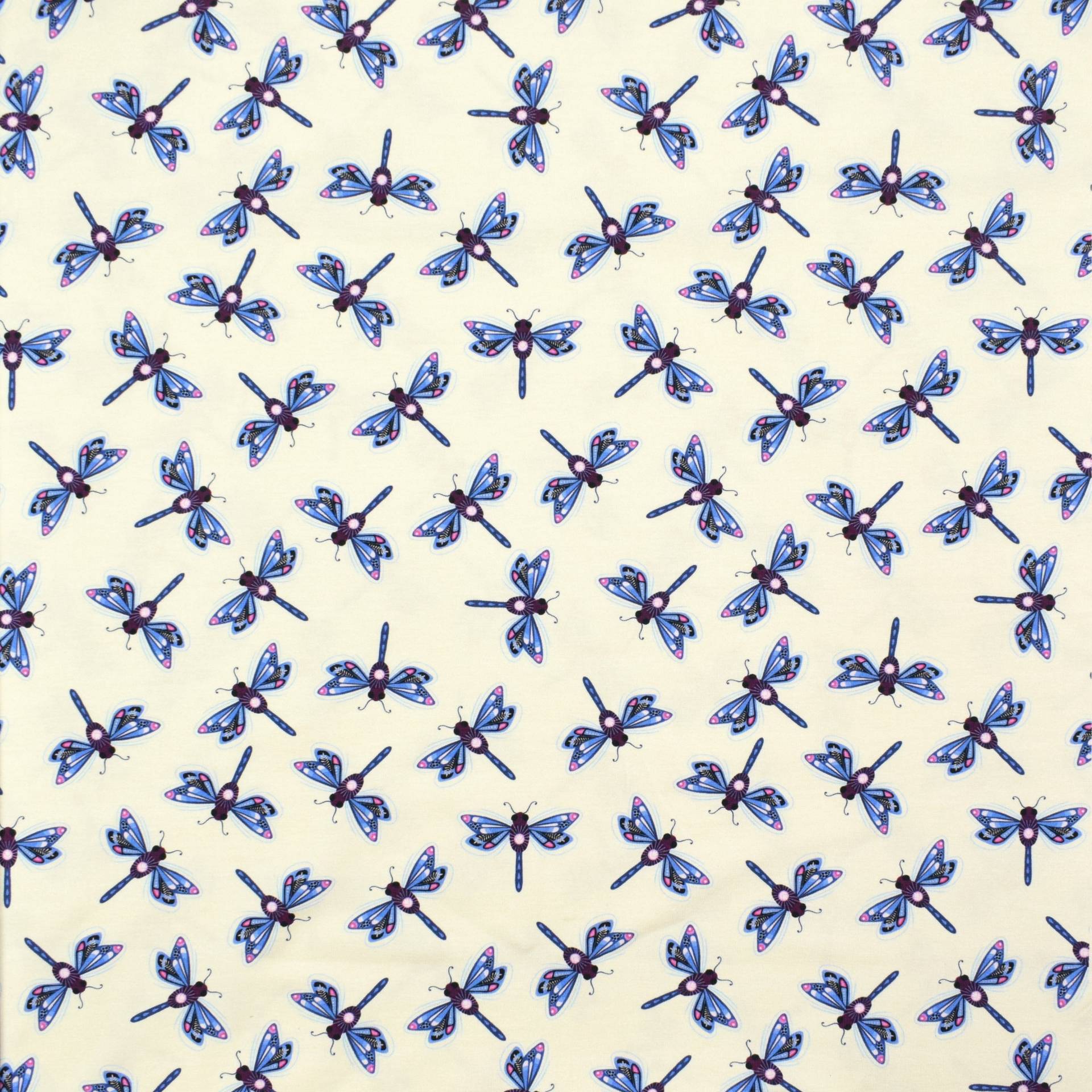 Baumwolljersey Albstoffe Hamburger Liebe Beetles & Bugs Dragonfly, vanille von Stoffe Hemmers