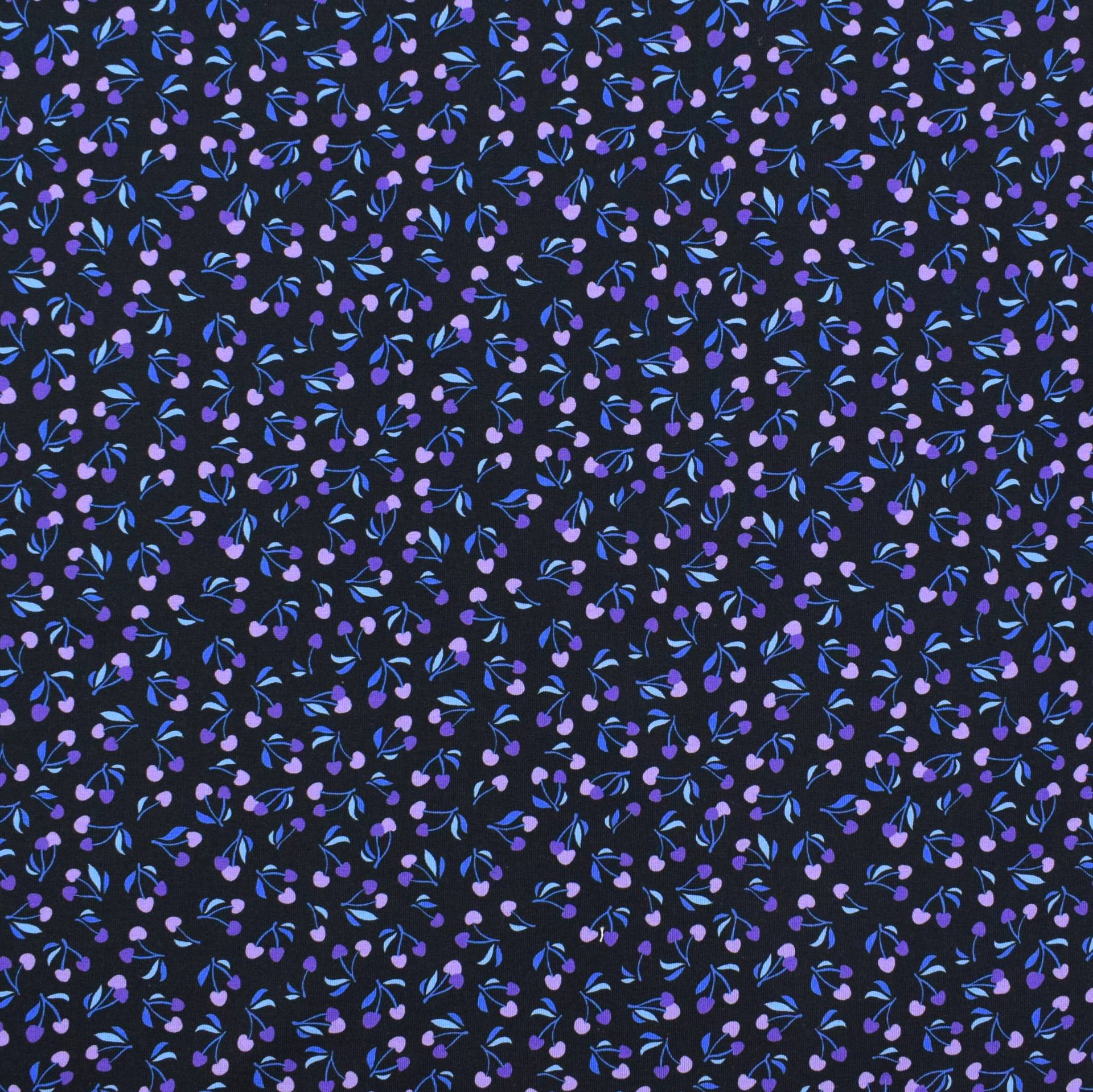 Baumwolljersey Albstoffe Hamburger Liebe Picknick Cherries, schwarz von Stoffe Hemmers