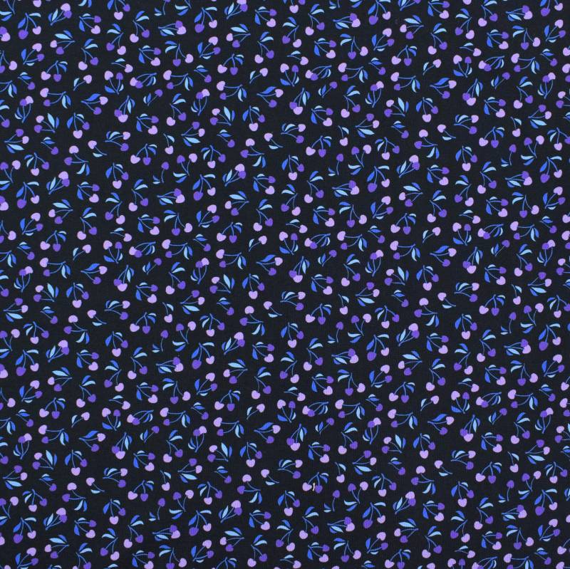 Baumwolljersey Albstoffe Hamburger Liebe Picknick Cherries, schwarz von Stoffe Hemmers