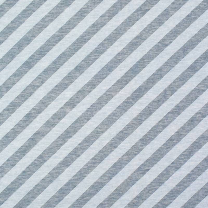 Baumwolljersey Albstoffe Hamburger Liebe Queen of Hearts Royal Stripes, grau von Stoffe Hemmers