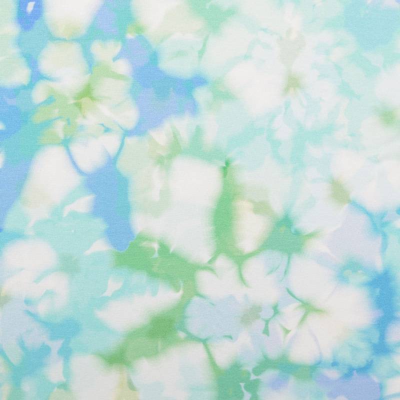Baumwolljersey Batik, blau von Stoffe Hemmers