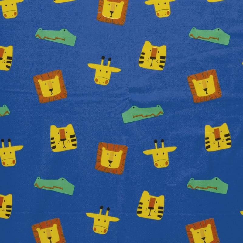 Baumwolljersey Cute Animals, royalblau von Stoffe Hemmers