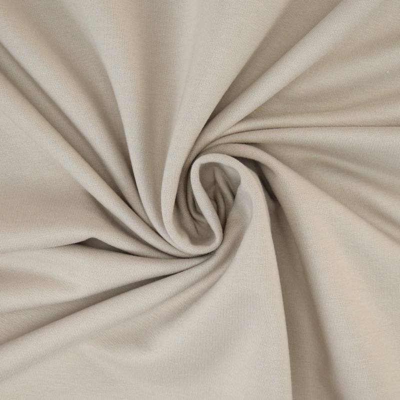 French Terry uni, beige von Stoffe Hemmers