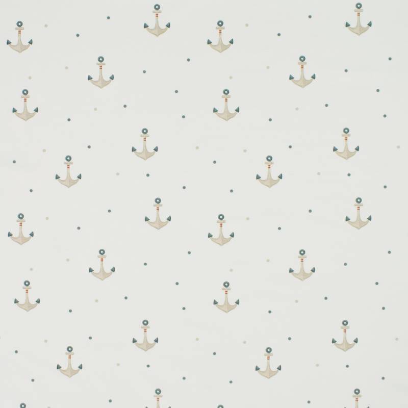 Baumwolljersey Küstenkind Anker, wollweiß von Stoffe Hemmers