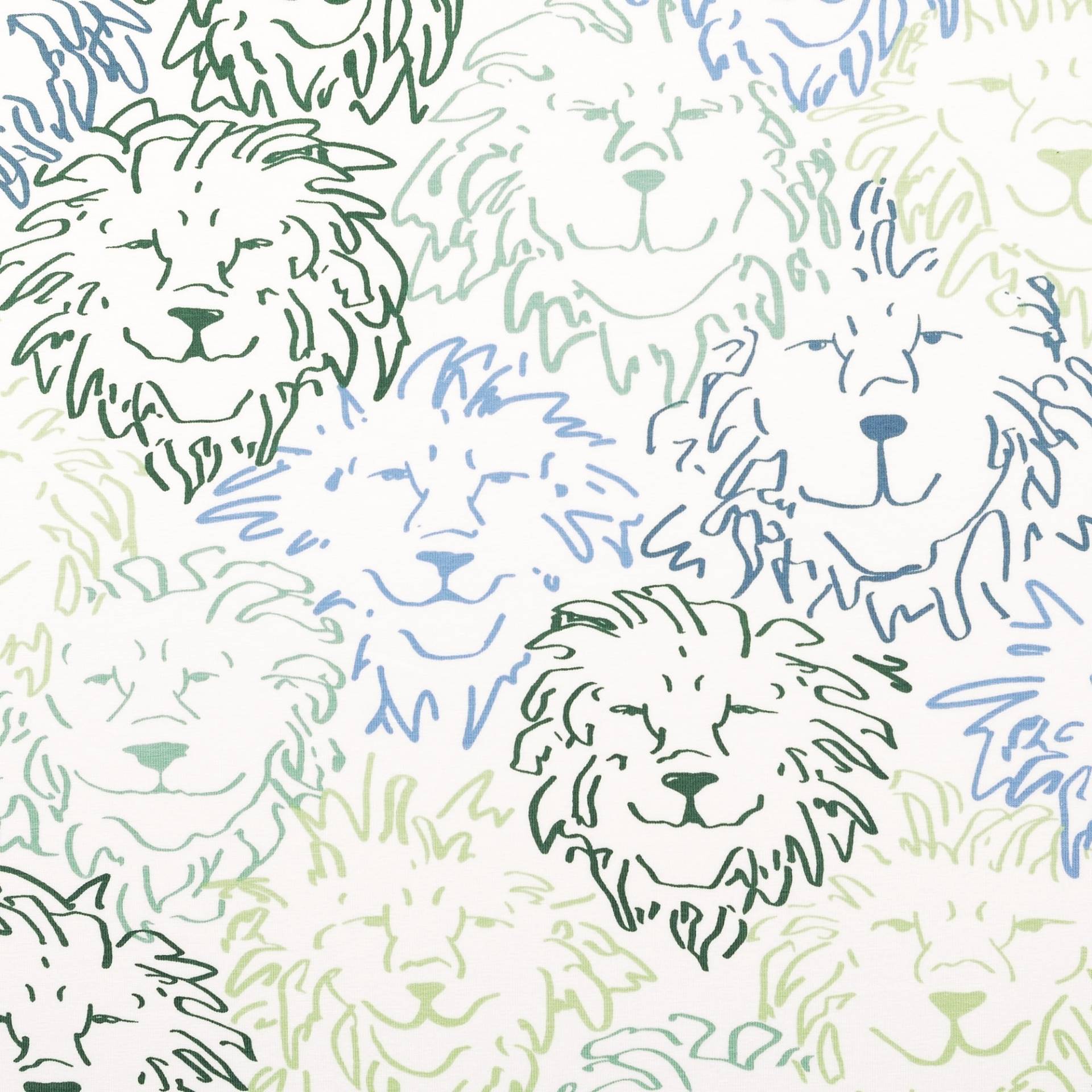Baumwolljersey Lion, weiß Baumwolljersey Lion, weiß von Stoffe Hemmers