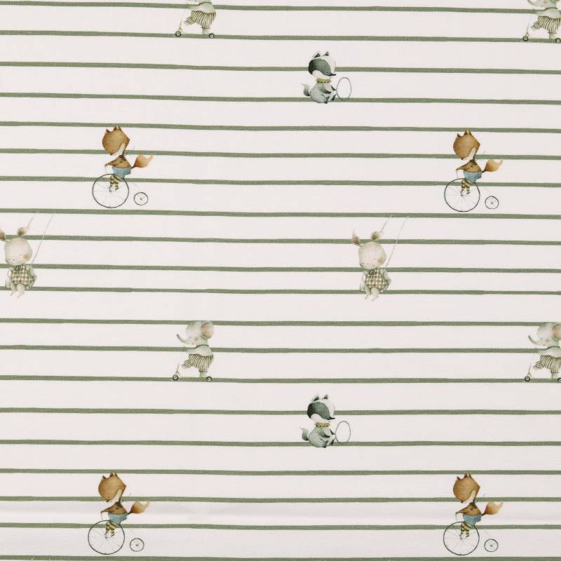 Baumwolljersey Little Animals, wollweiss von Stoffe Hemmers