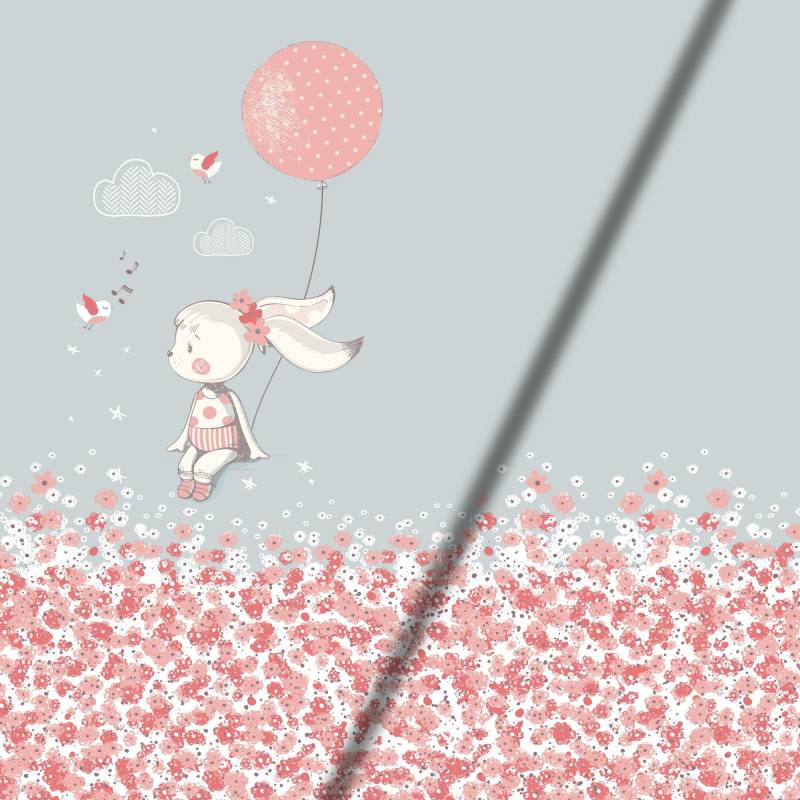 Baumwolljersey Malomi Panel Häschen Putty Luftballon 150 x 70 cm von Stoffe Hemmers