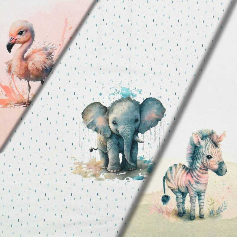 Baumwolljersey Panel Baby Animals, 150 x 70 cm von Stoffe Hemmers