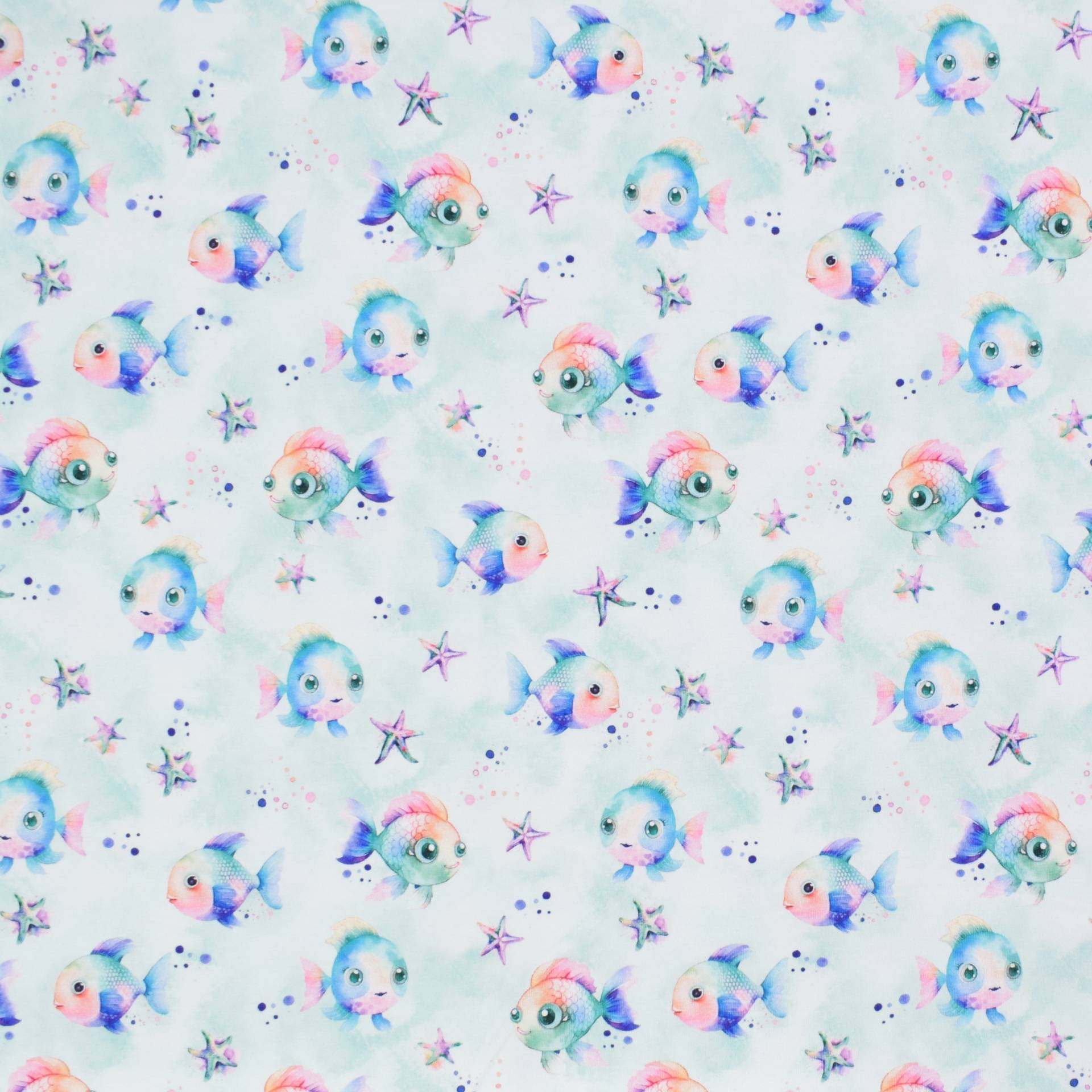 Baumwolljersey Rainbow Fish, mint Baumwolljersey Rainbow Fish, mint von Stoffe Hemmers