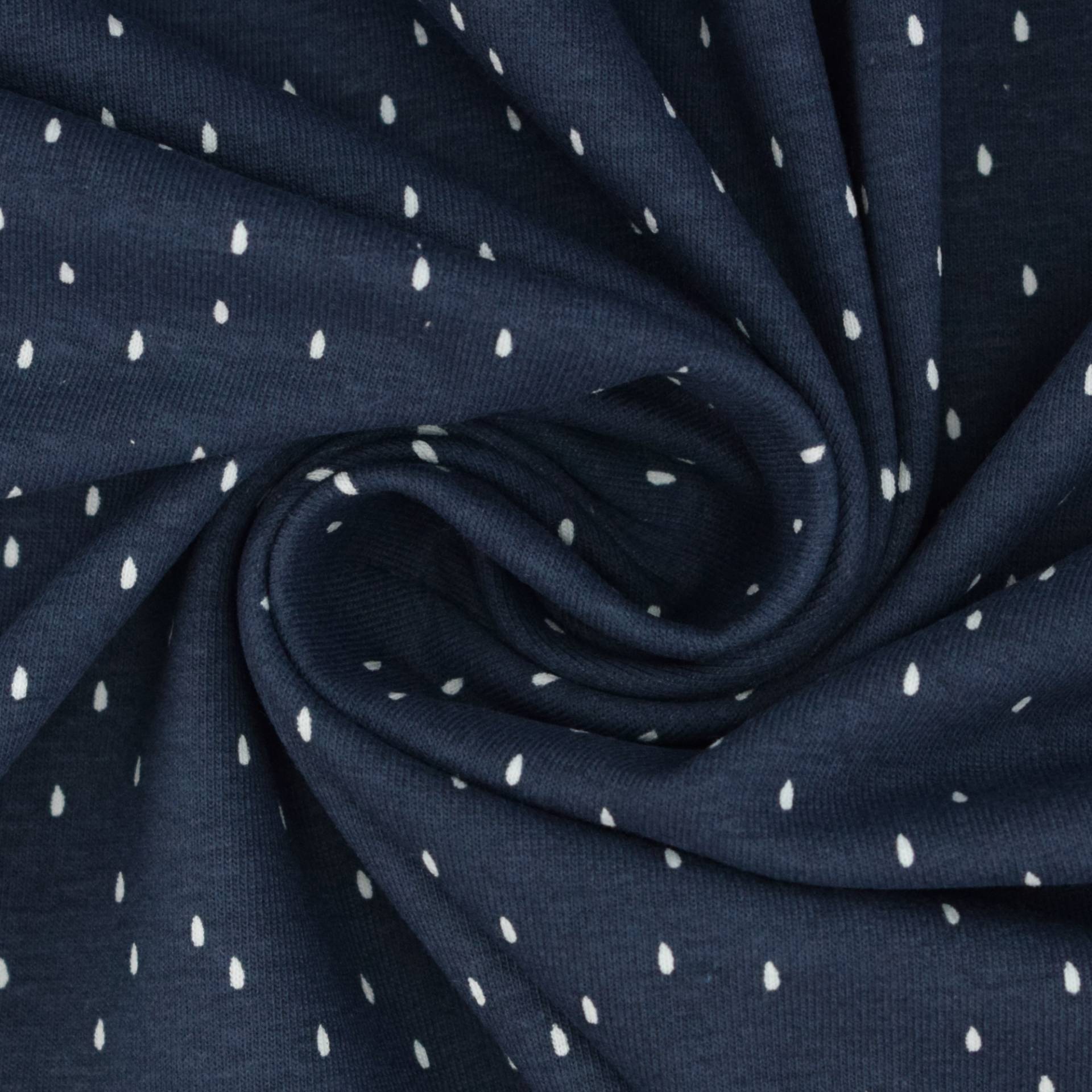 Baumwolljersey Raindrops, dunkelblau von Stoffe Hemmers