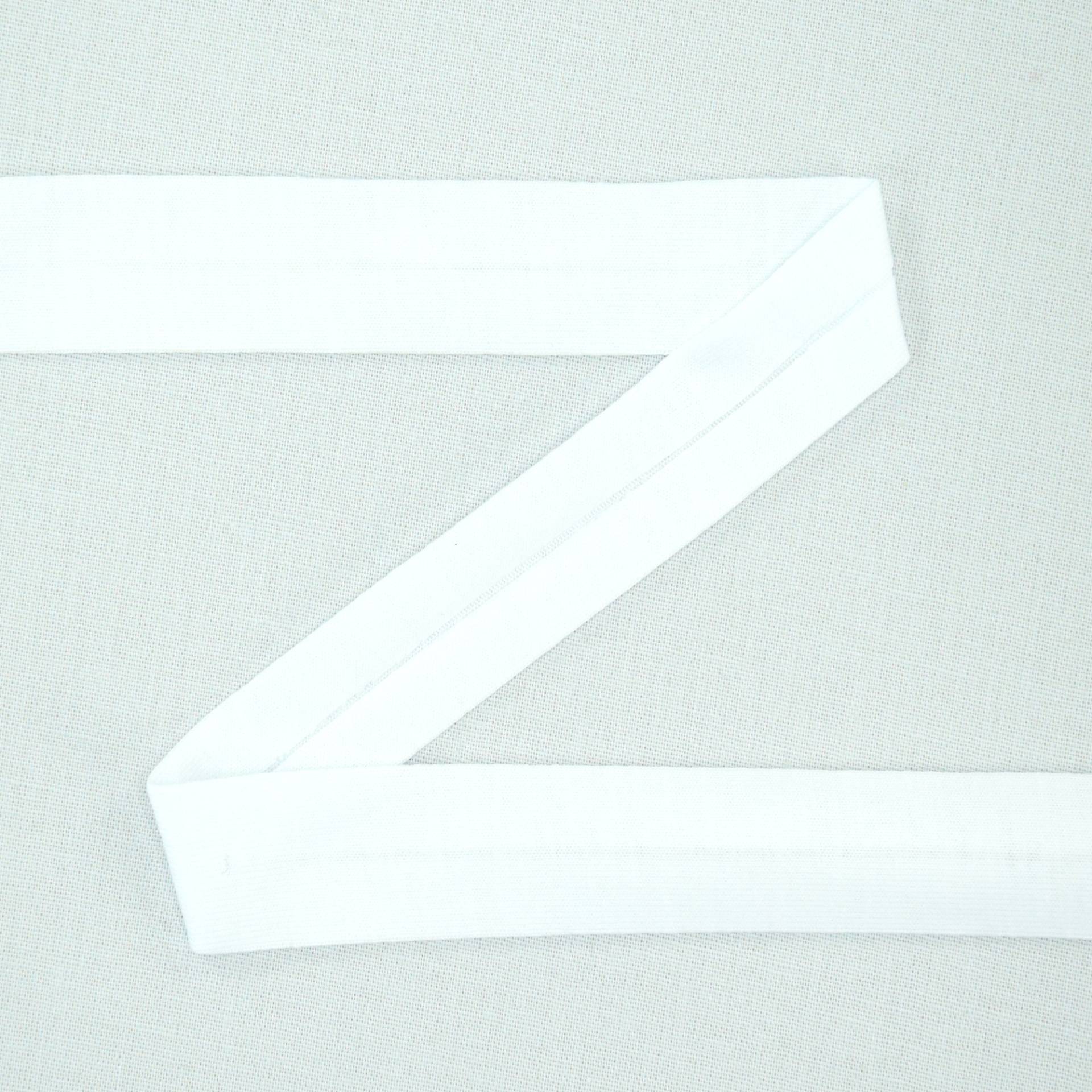 Baumwolljersey Schrägband, weiss Baumwolljersey Schrägband, weiss von Stoffe Hemmers