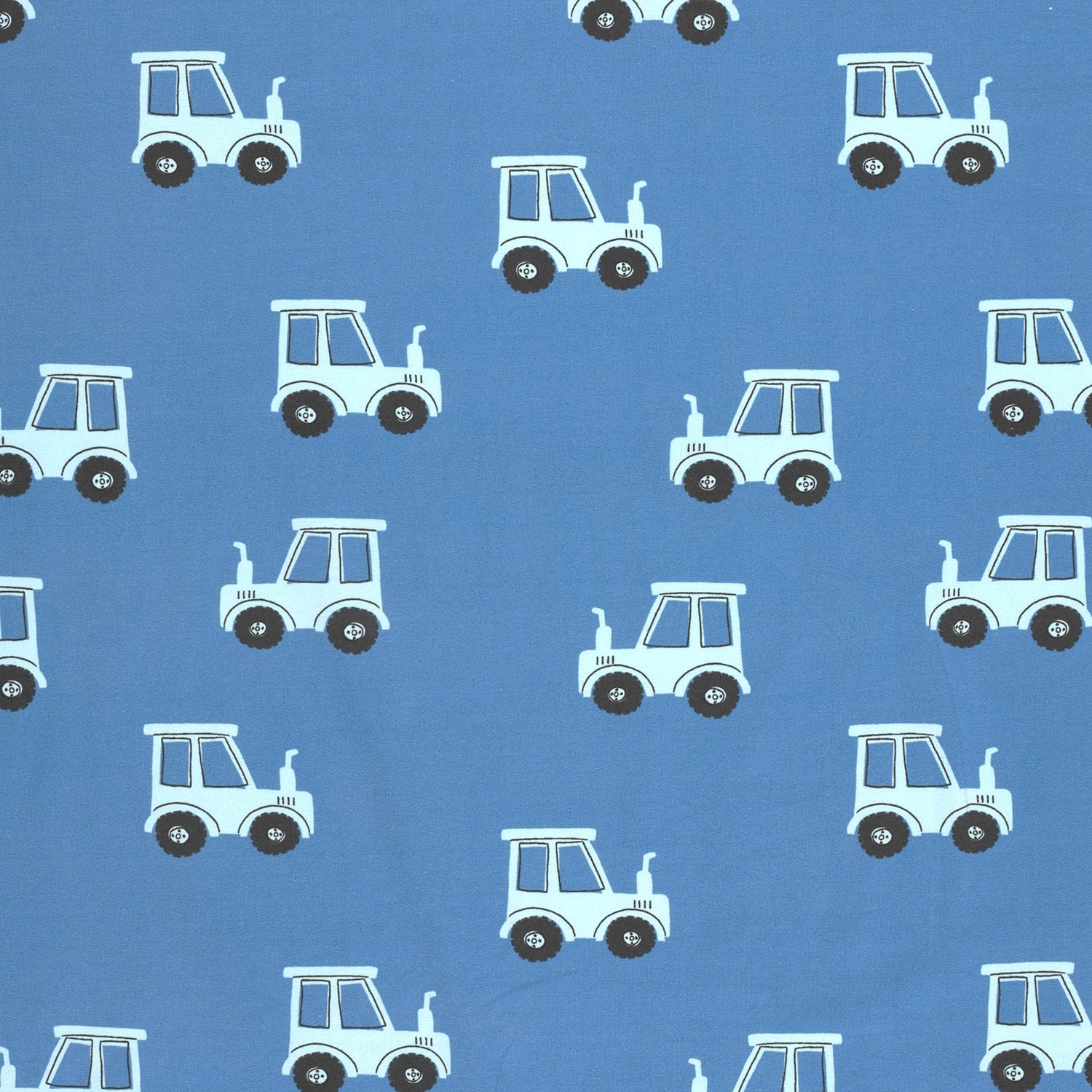 Baumwolljersey Trecker, blau von Stoffe Hemmers