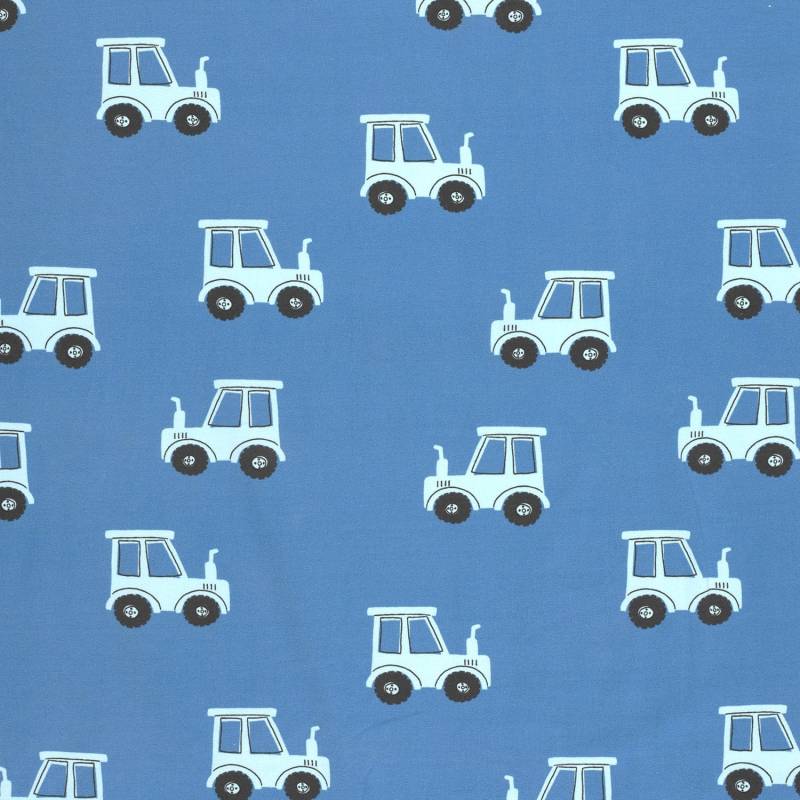 Baumwolljersey Trecker, blau von Stoffe Hemmers